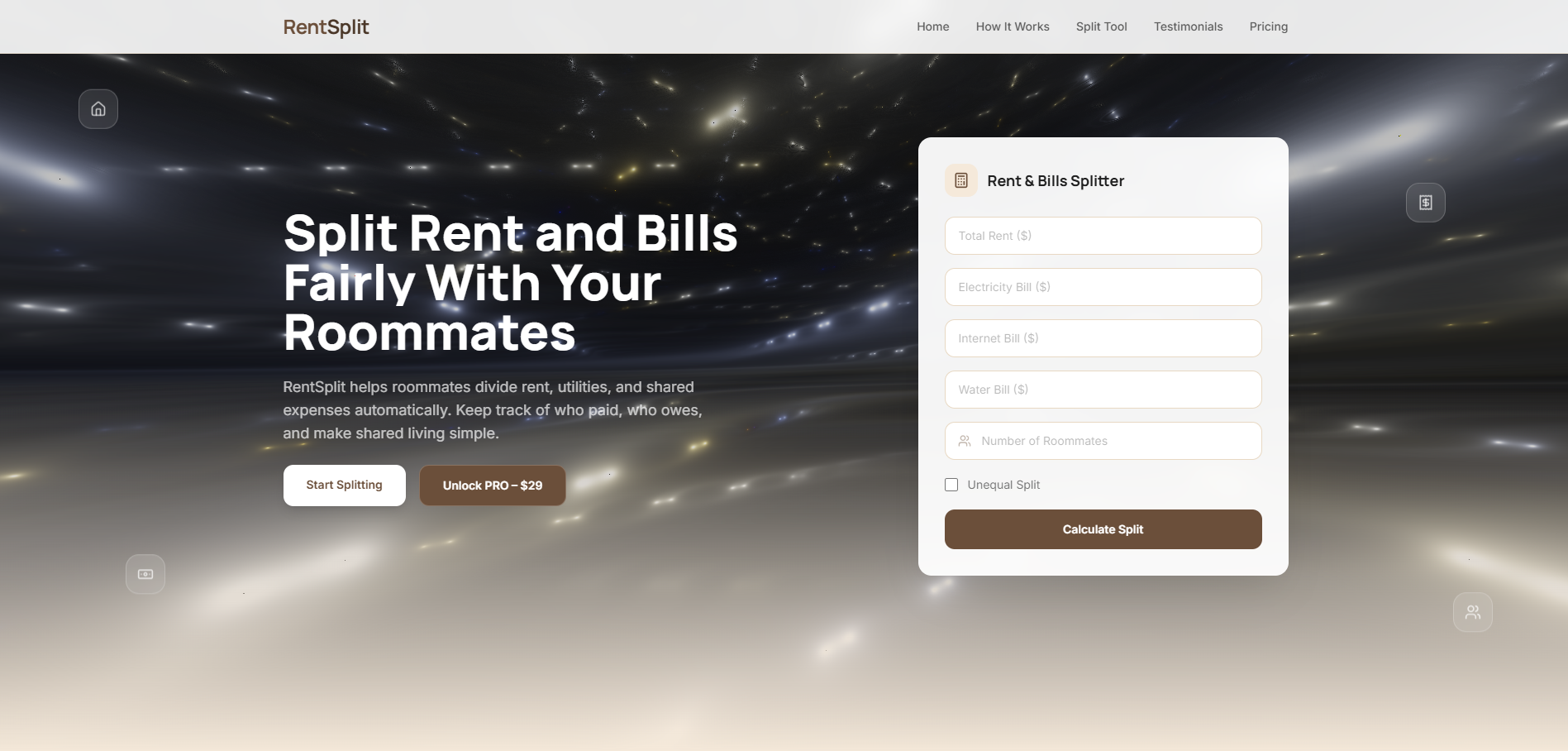 RentSplit — Easy shared expense manager template preview