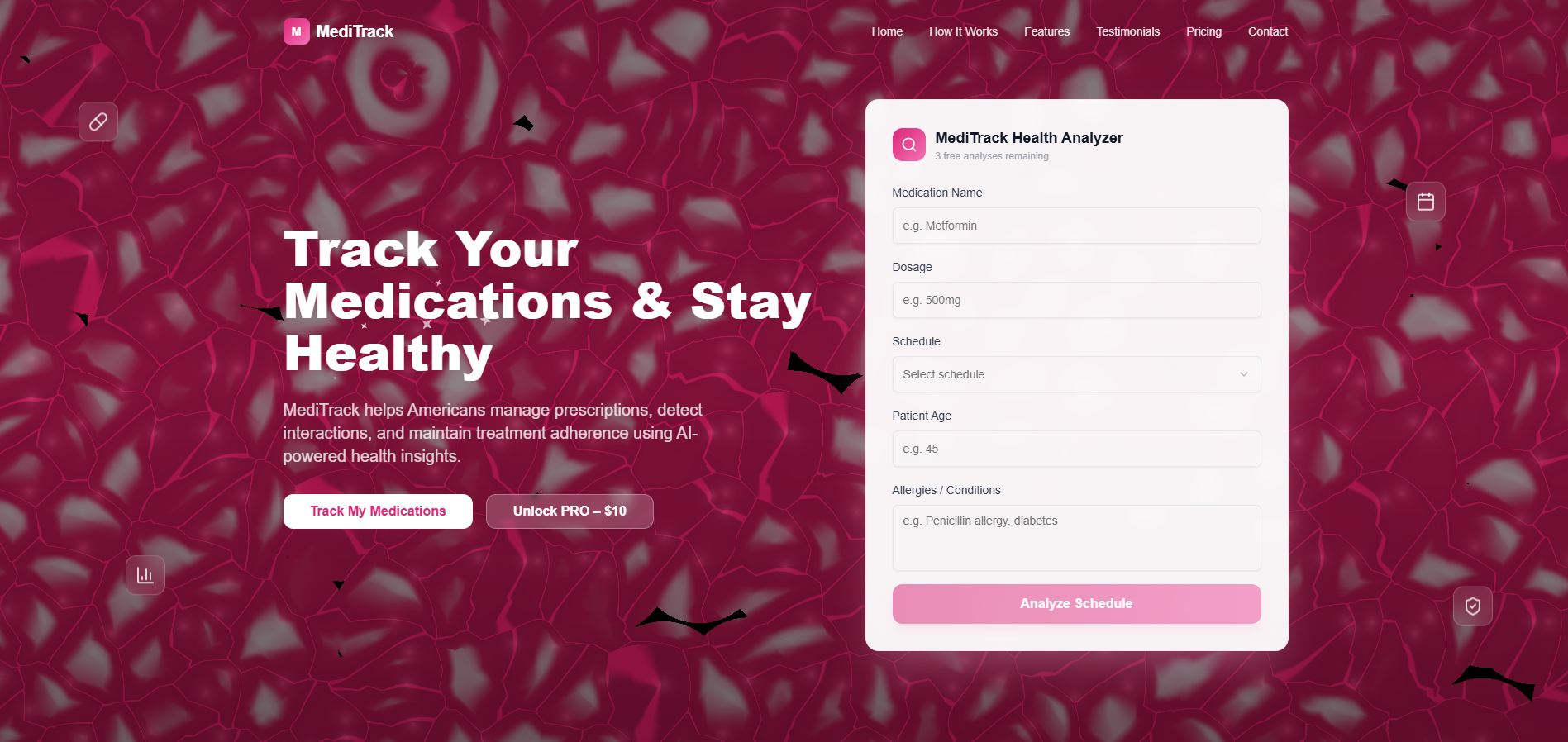 MediTrack – AI Medication & Health Tracker template preview