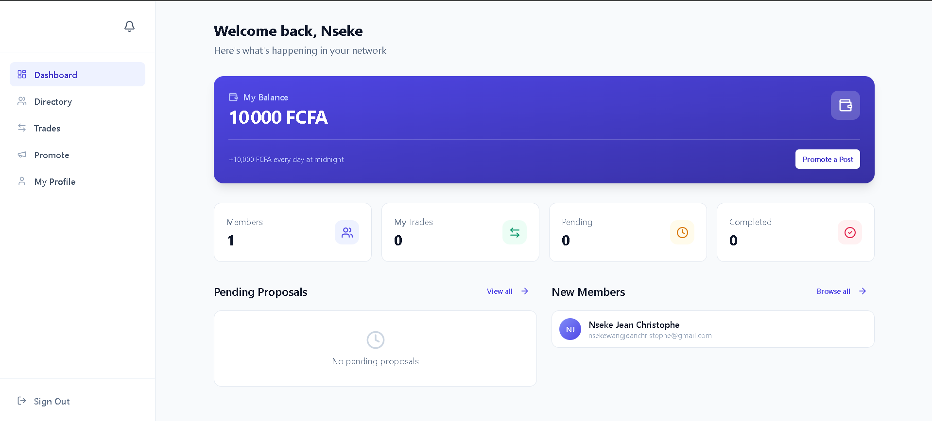 TradeNet template preview