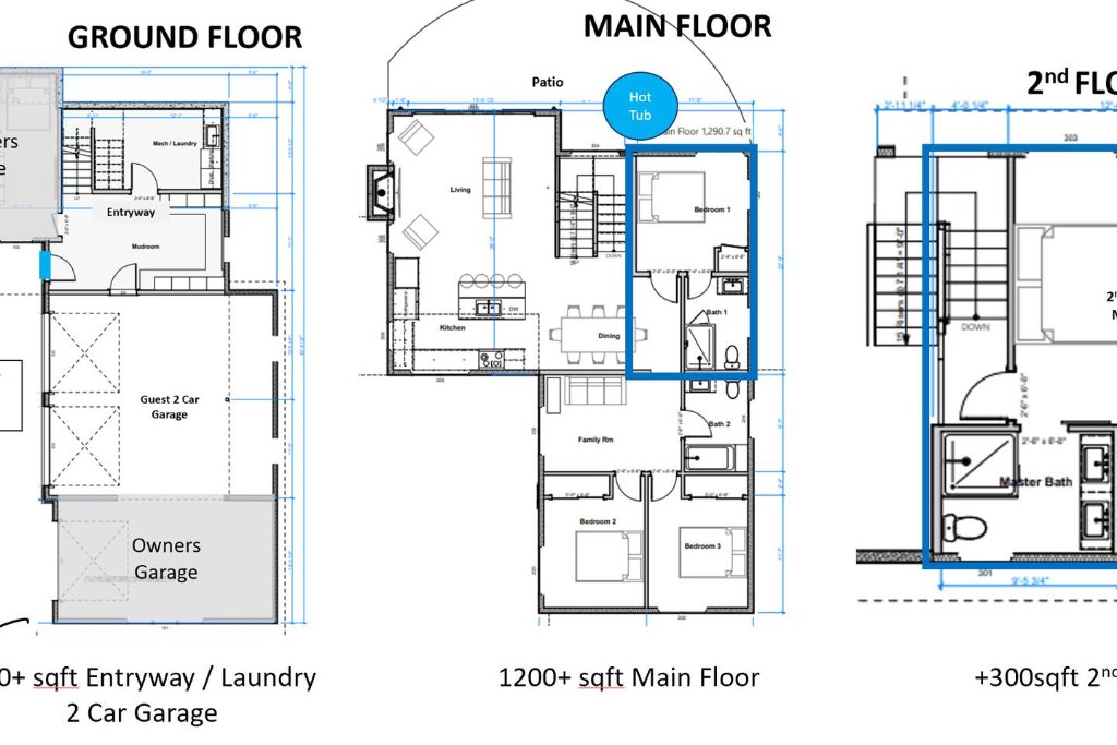 Floor plan — Ground Floor, Main Floor & 2nd Floor
