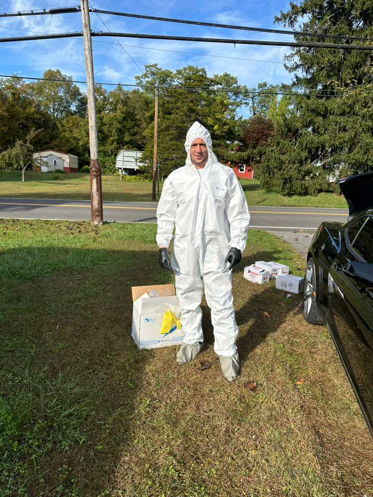 Jesse, owner of All Phase Maintenance, ready for work on a job site