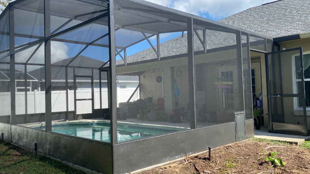 DeBary Pool Cage Screen Repair — rescreened pool cage, satisfied customer