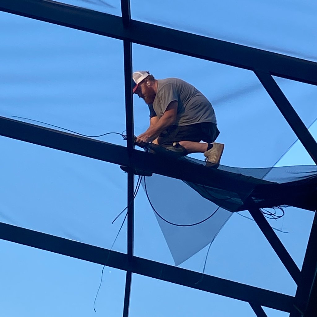 DeBary Pool Screen Repair — large pool enclosure rescreen aerial view