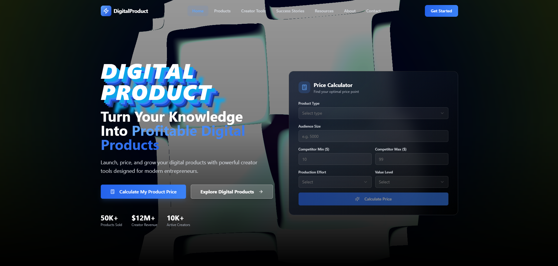 Digital Product — Product pricing platform template preview