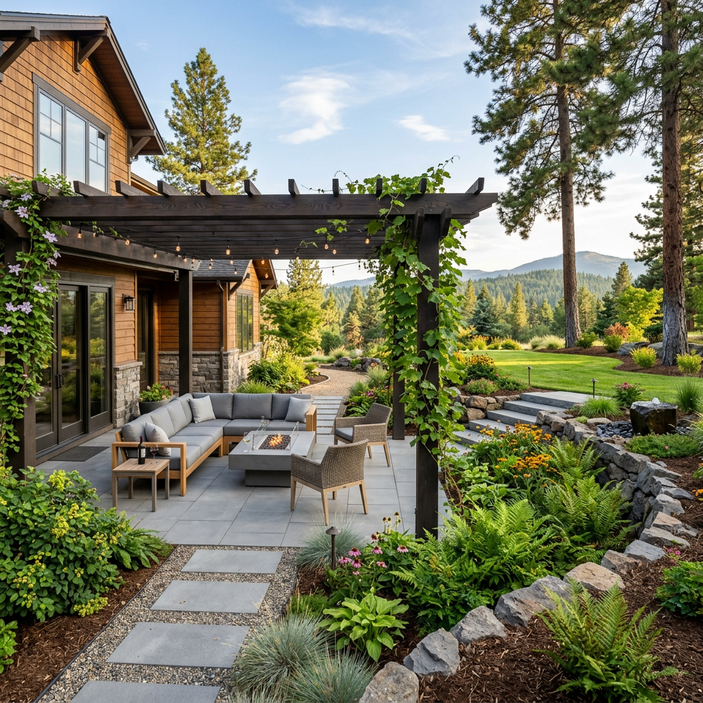 Residential landscape design in Spokane WA by PLACE Landscape Architecture