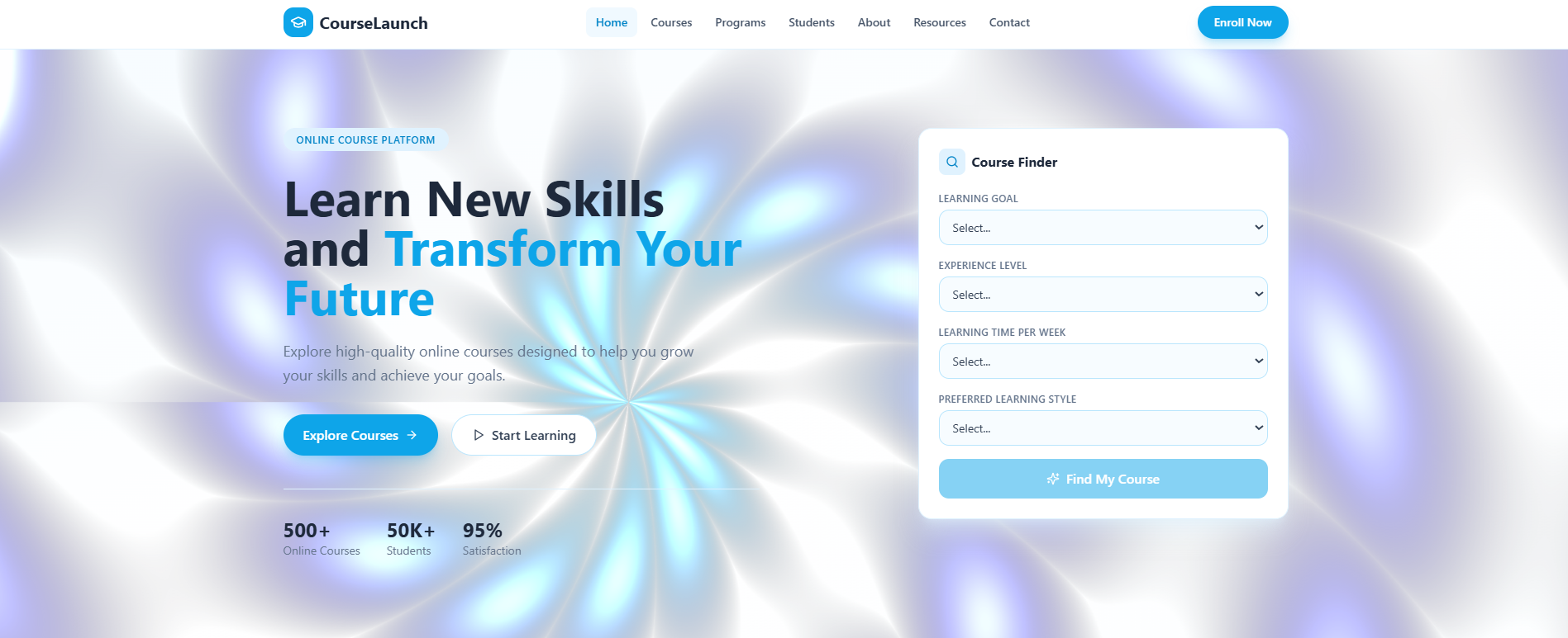 CourseLaunch — Course platform template preview