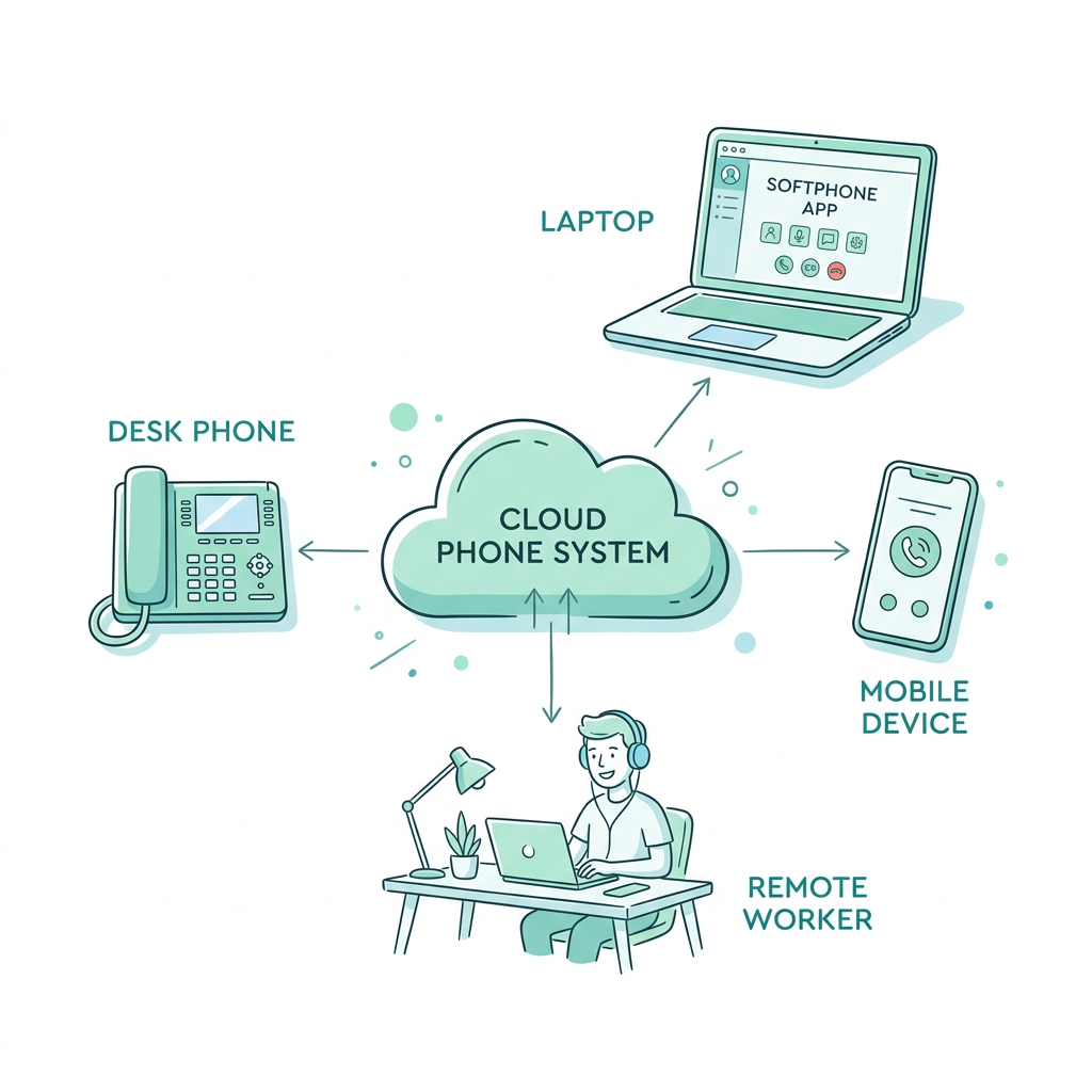 Cloud phone system illustration