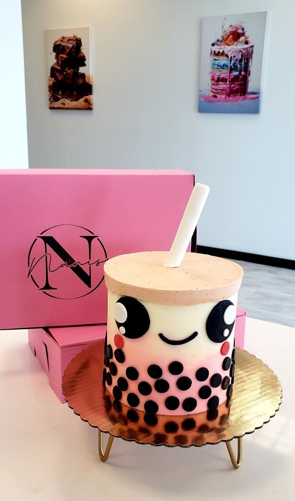 Boba tea character cake