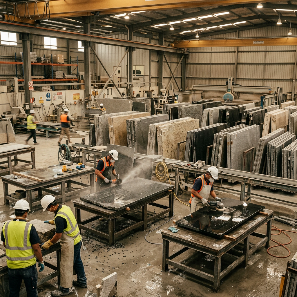 Ceraxo granite fabrication workshop