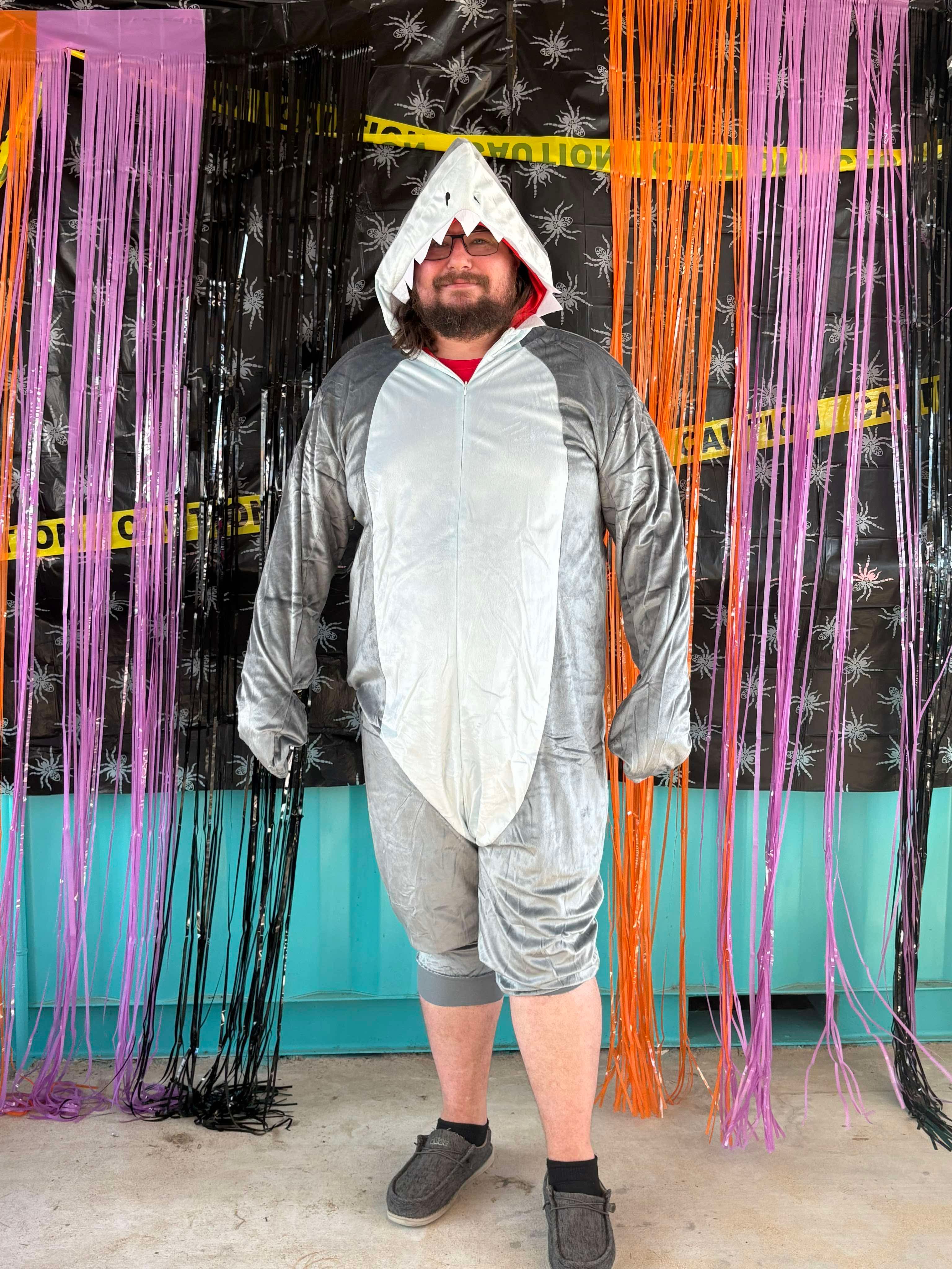 Shark costume at the tournament
