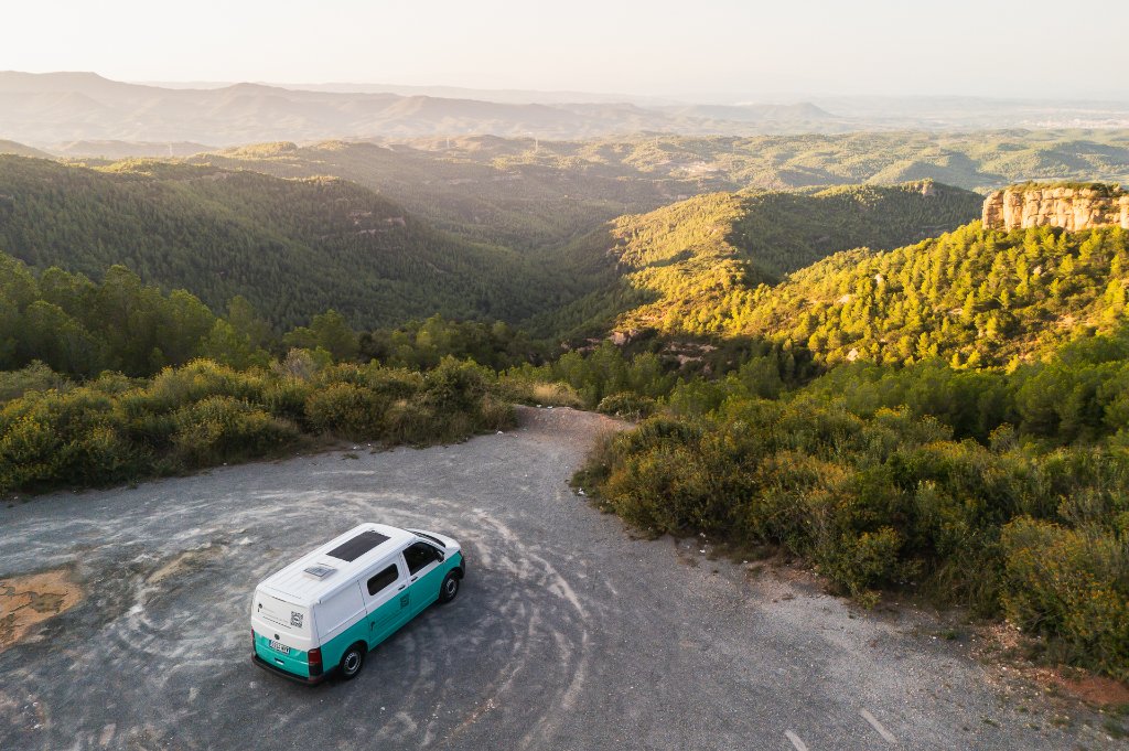 Camper van in nature