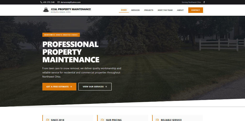 CC&L Property Maintenance — Website by Buehler Web Design LLC