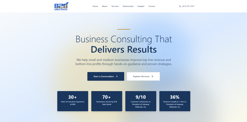B2B Sales Boost — Website by Buehler Web Design LLC