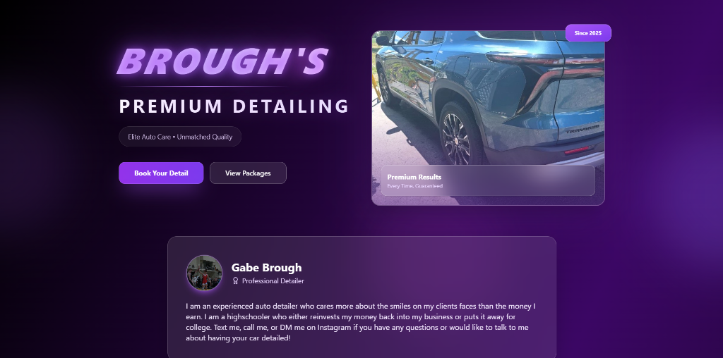 Brough's Detailing — Website by Buehler Web Design LLC