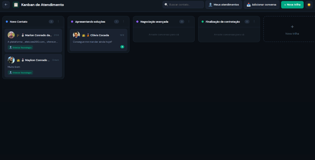 Kanban de Atendimento