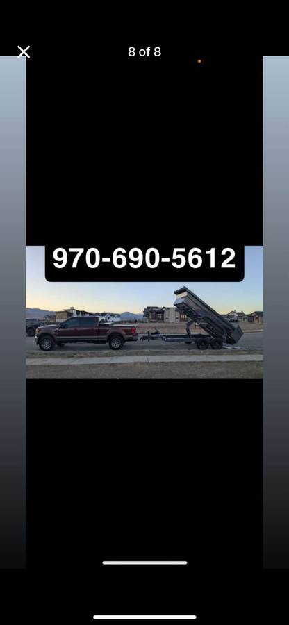 Dump trailer available for rent at Precision Rentals Wellington CO