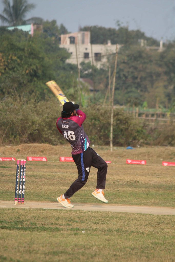 Cricket action at Mridha Ground