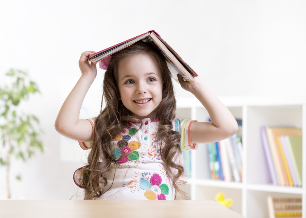 Happy child reading