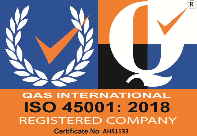 ISO 45001:2018 certification badge