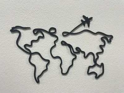 World Map Silhouette β custom 3D printed in Dubai by RiaanPrintz