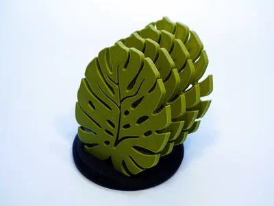 Leaf Coaster with Stand β custom 3D printed in Dubai by RiaanPrintz