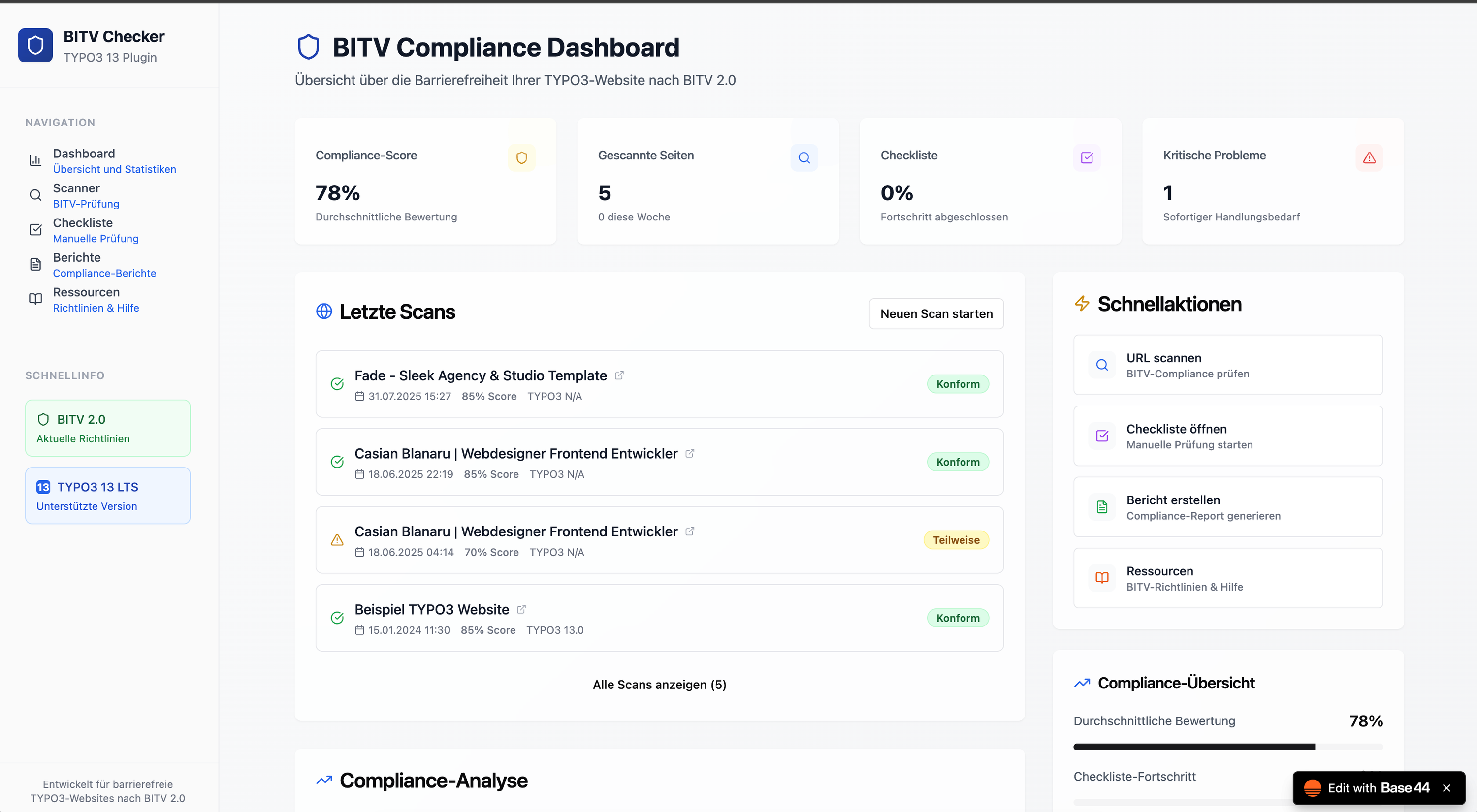  TYPO3 BITV Checker template preview