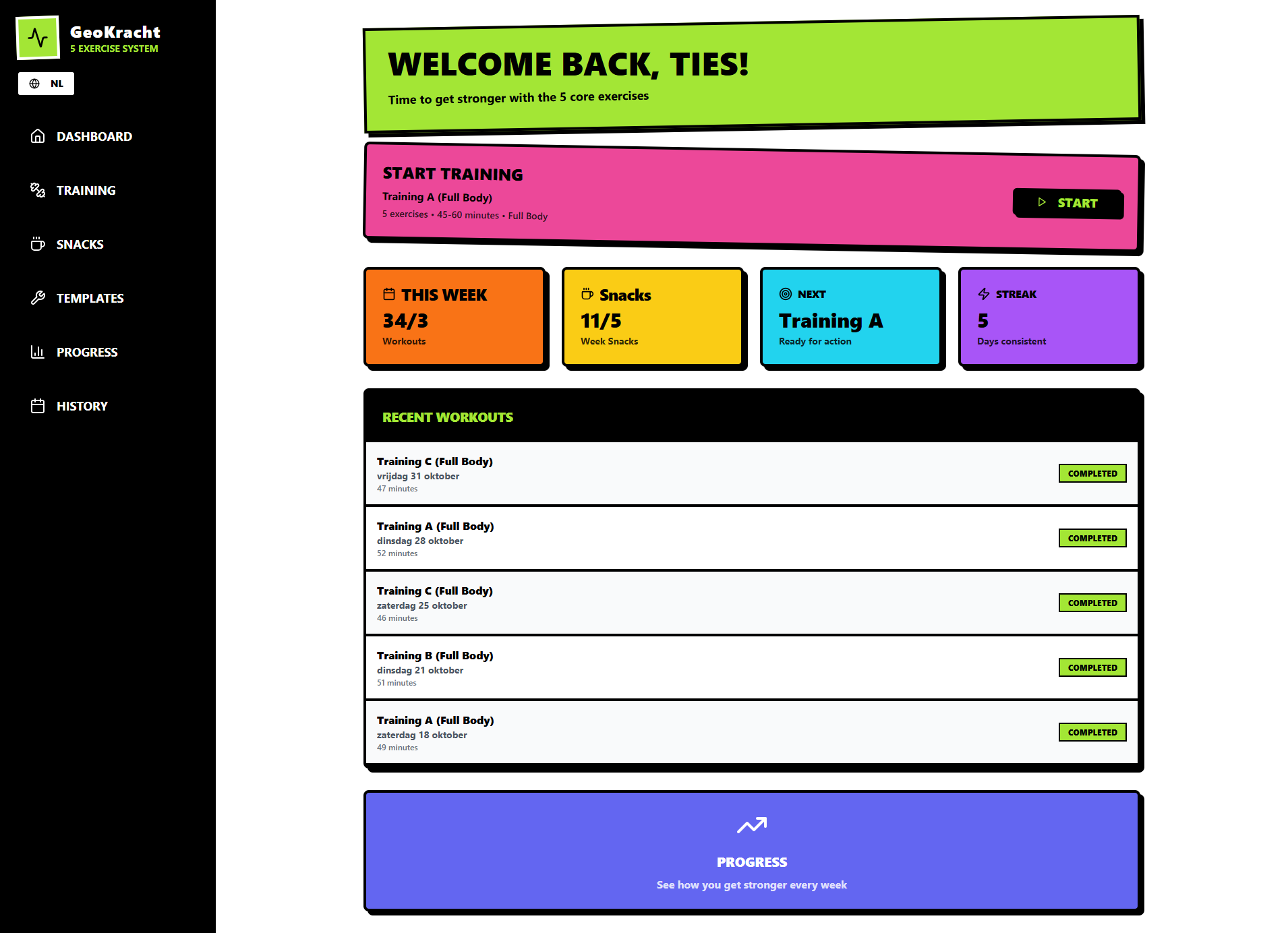 KRACHT 5 template preview