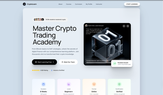 Financial Education Academy app template built with Base44