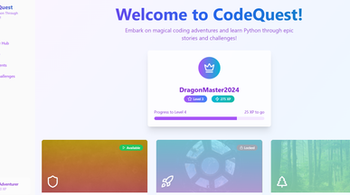 Code Quest - Python Learning App Through fun template preview