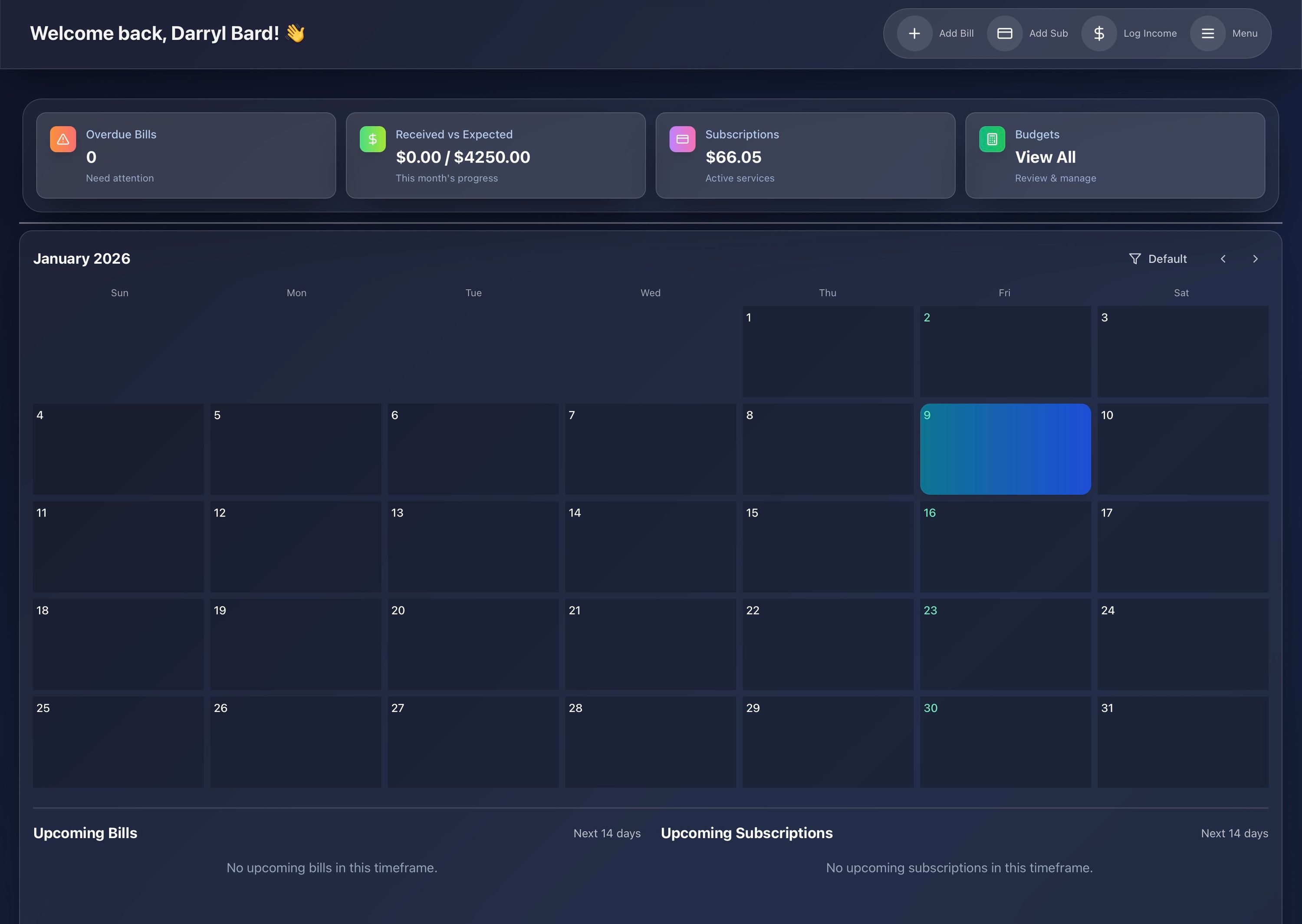 AuraLink Financials template preview