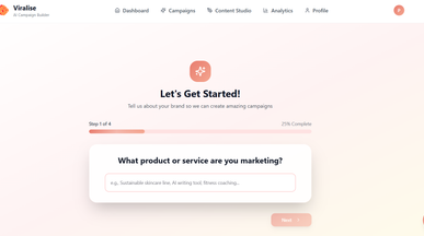 Viralise - AI-powered campaign builder template preview