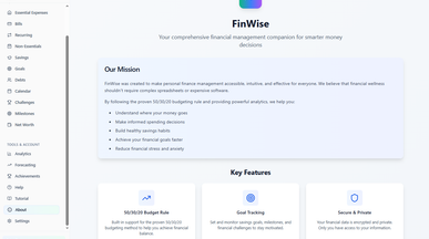 FinWise template preview