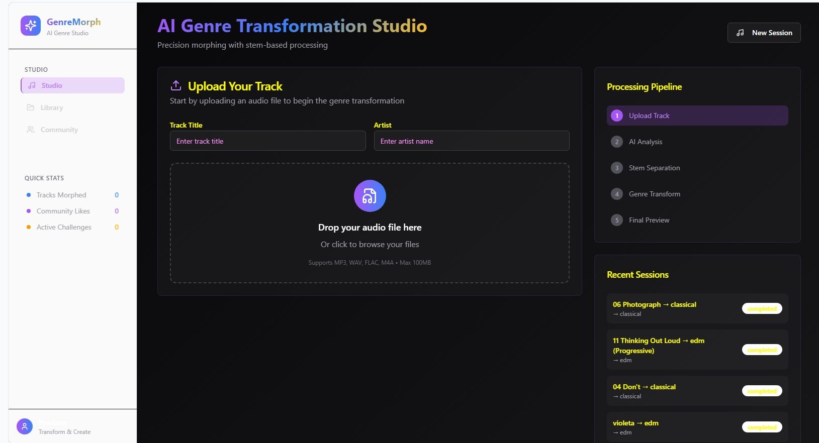 GenreMorph template preview