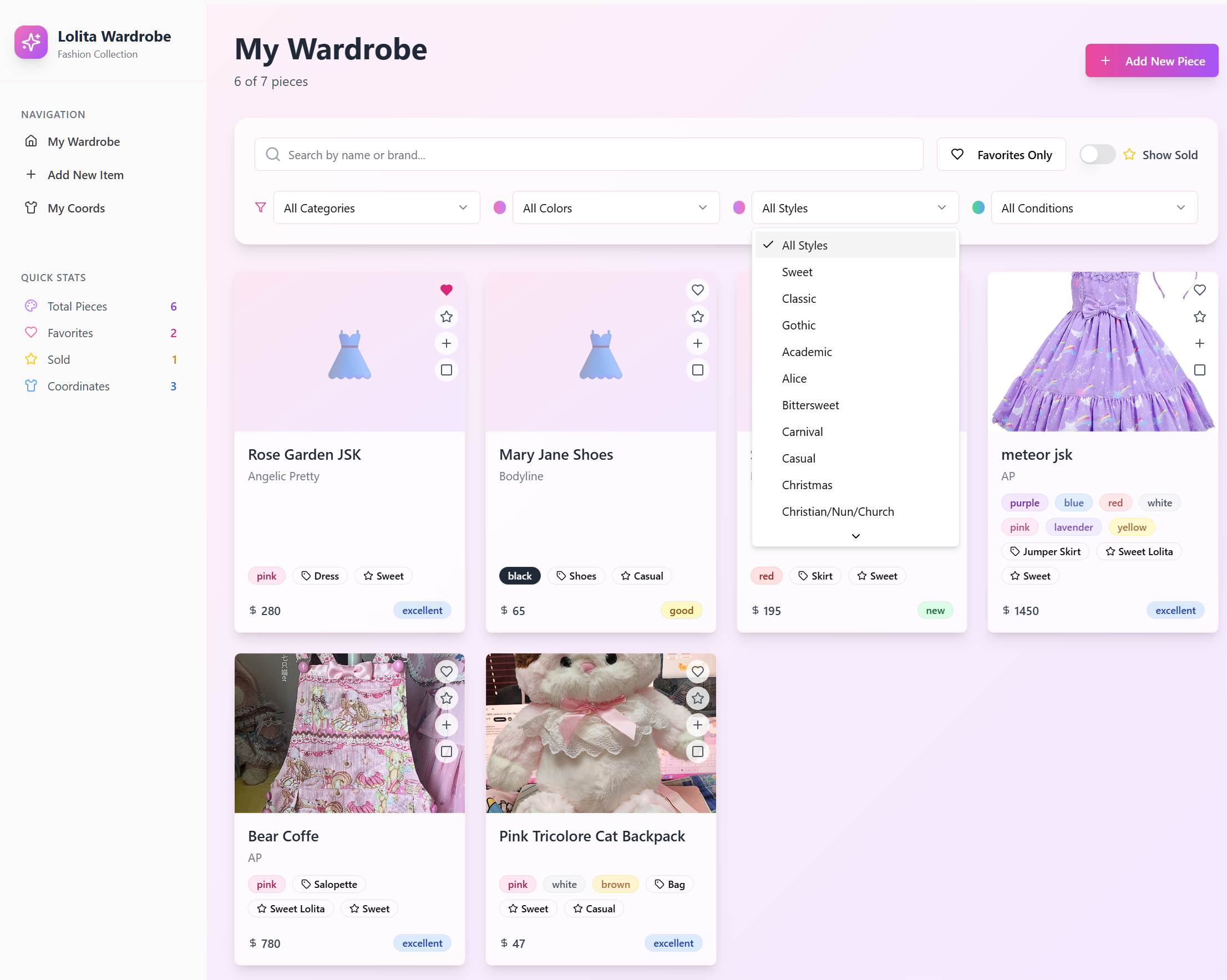 Lolita Closet template preview