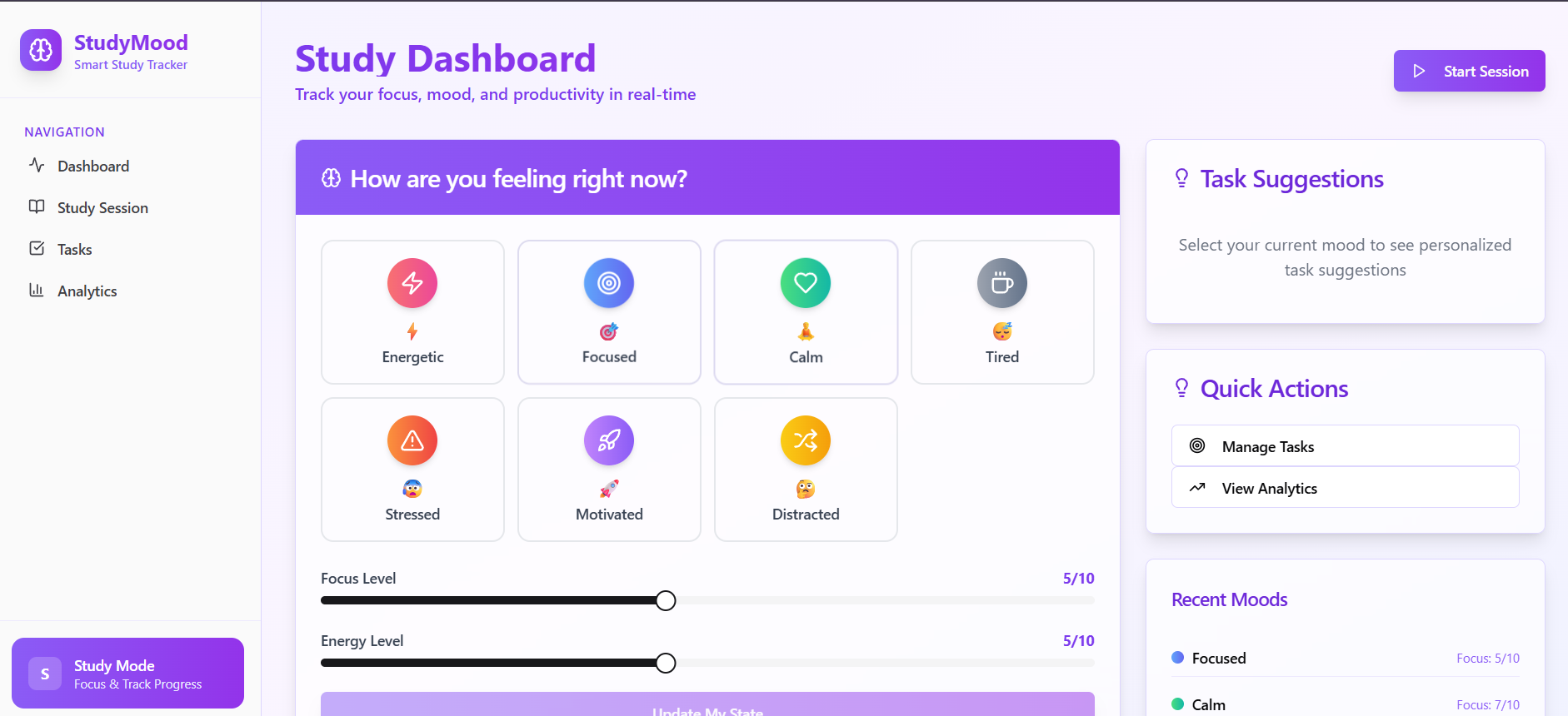 StudyMood template preview