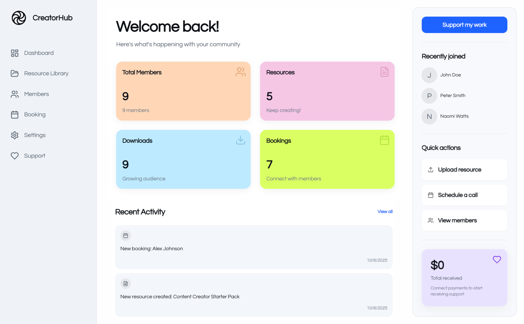 CreatorHub template preview