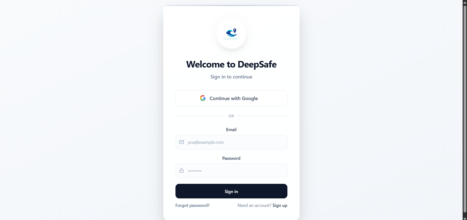 DeepSafe template preview