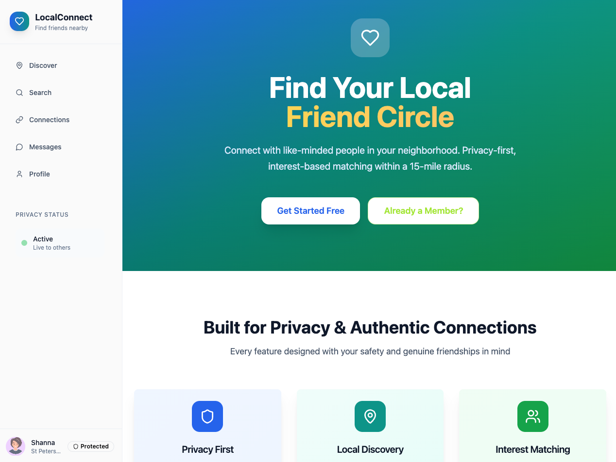 LocalConnect template preview