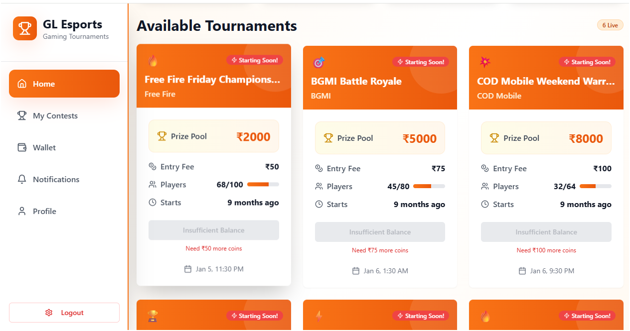GL Esports template preview