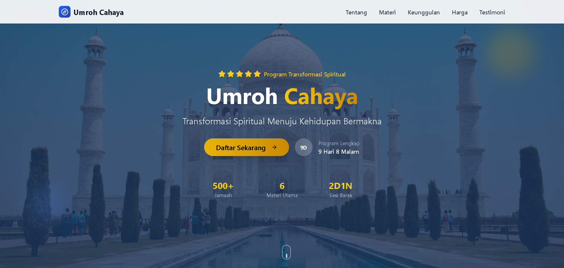 Umroh Cahaya Dashboard template preview