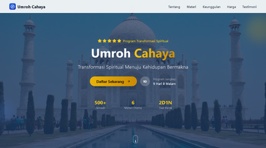 Umroh Cahaya Dashboard template preview