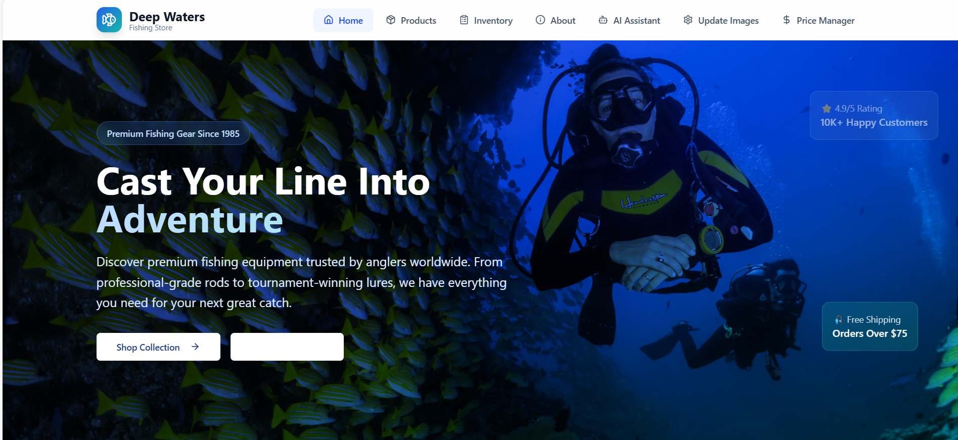Deep Waters Fishing template preview