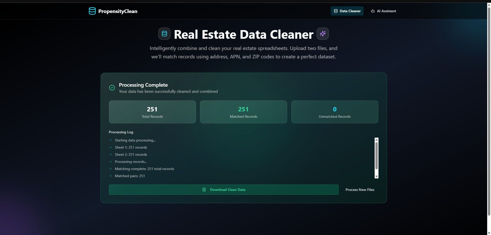 Propensity Clean template preview