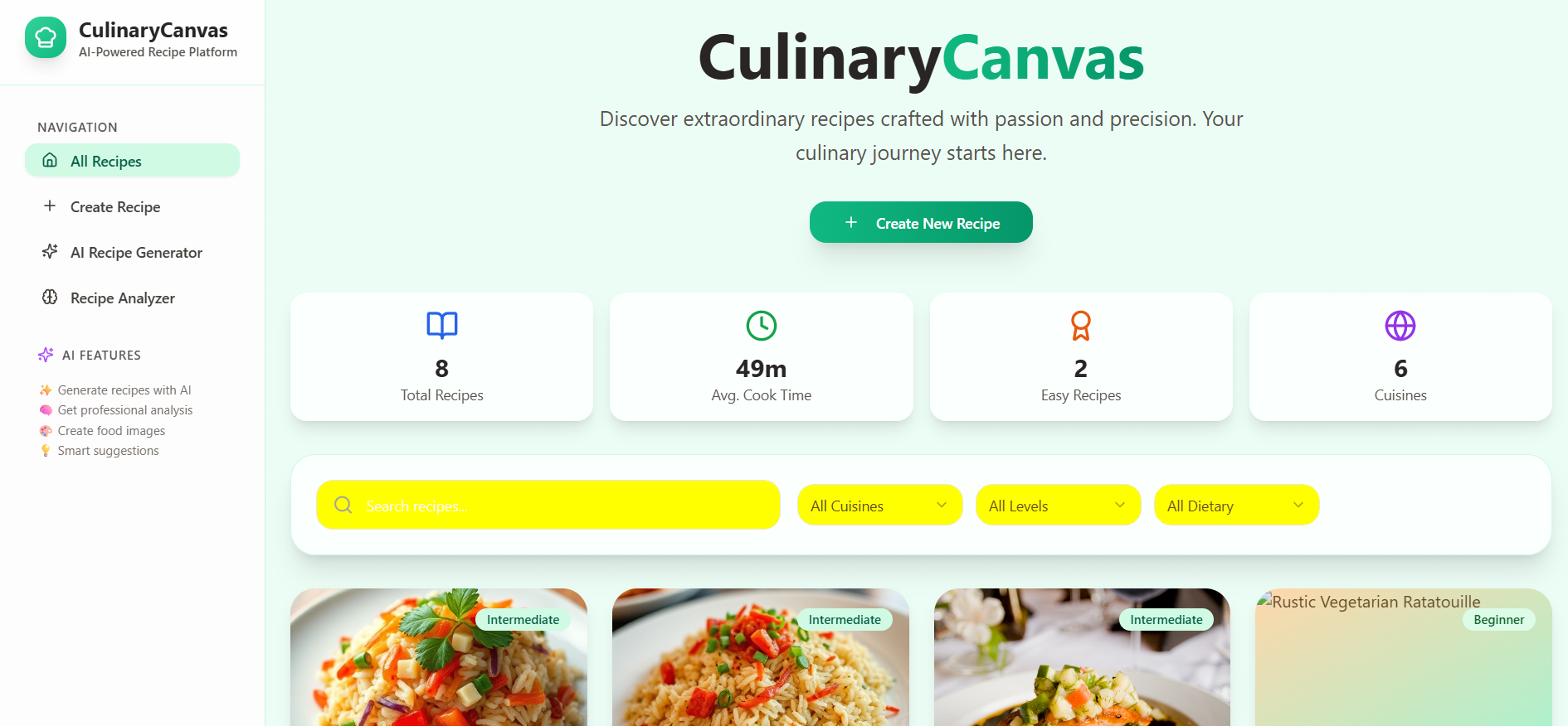 CulinaryCanvas template preview