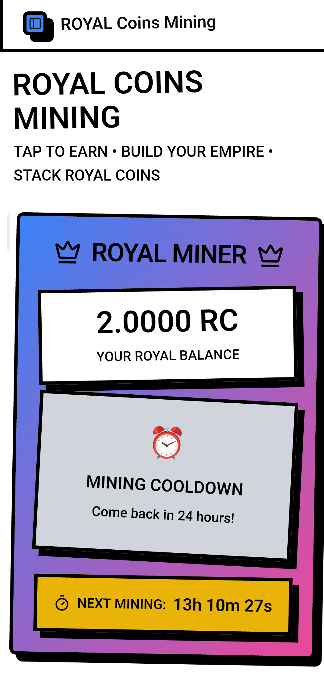 ROYAL Coins Mining template preview