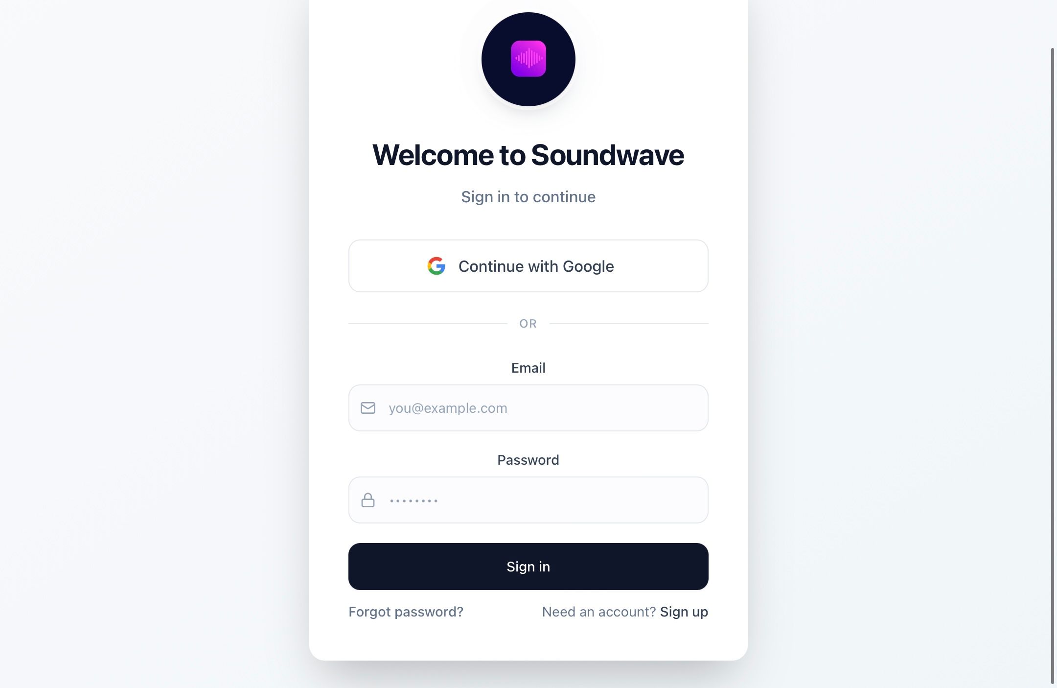 Soundwave template preview