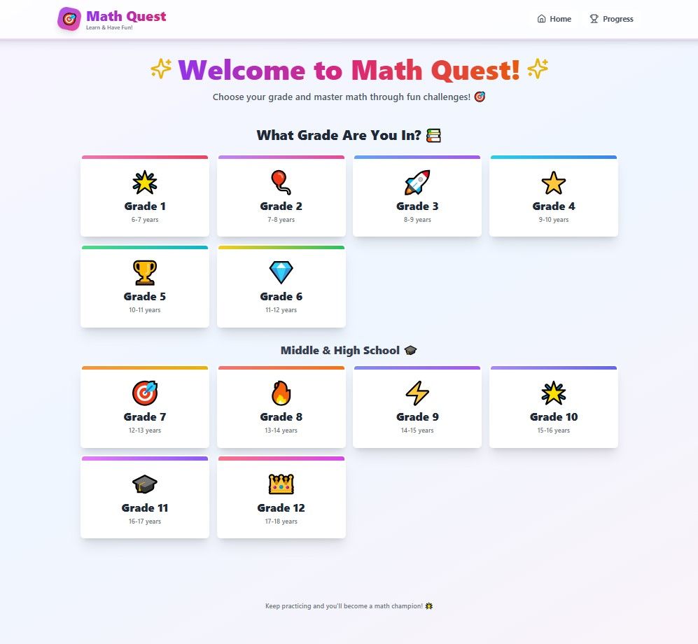 Math Quest Adventure template preview