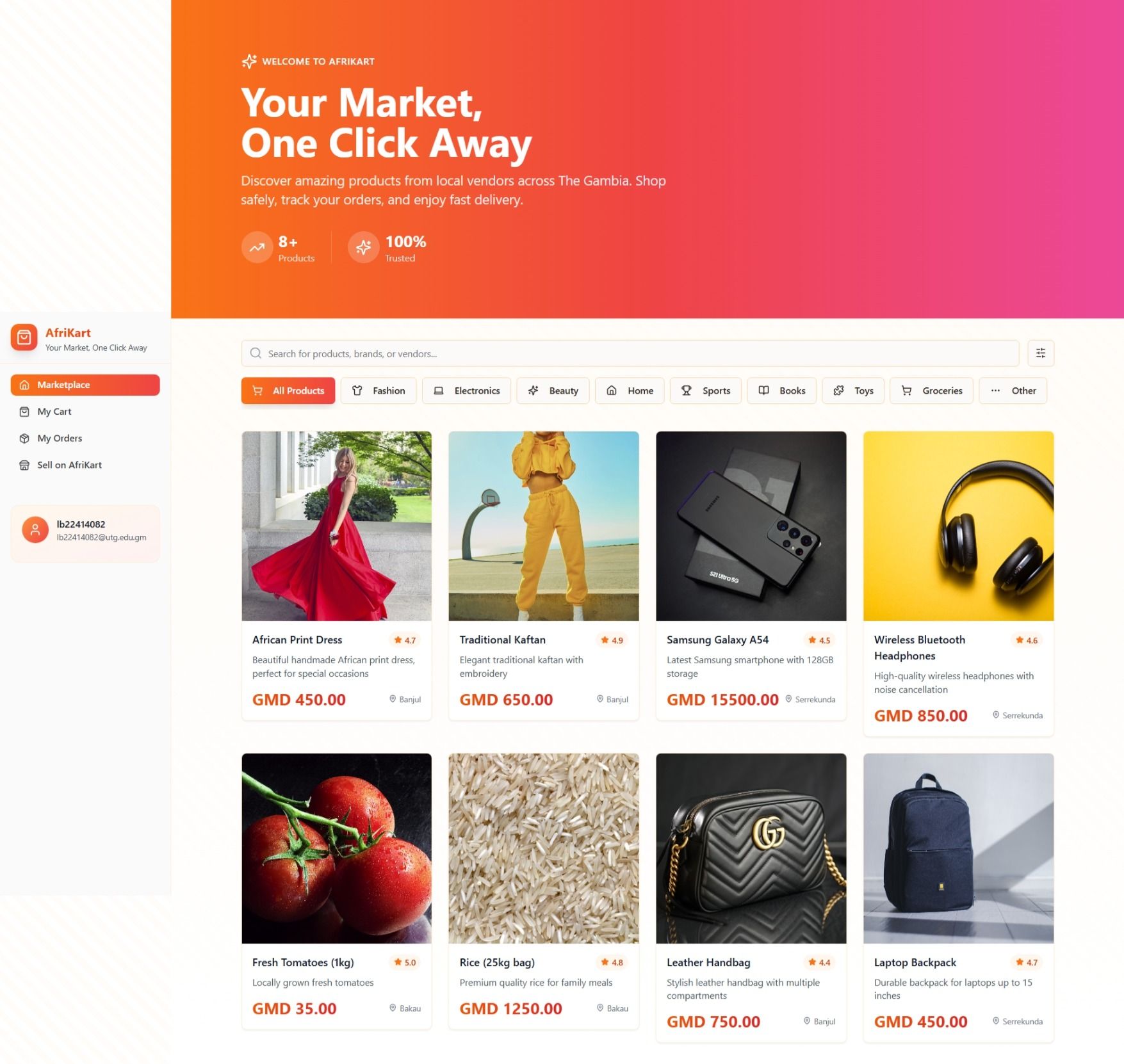 AfriKart template preview