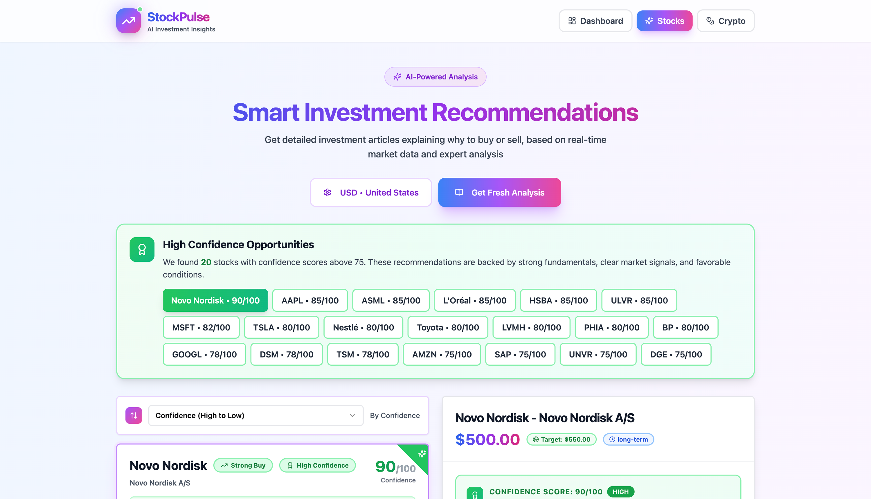 StockPulse template preview