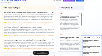 SportTrack: News, Scores and Podcast Planning template preview